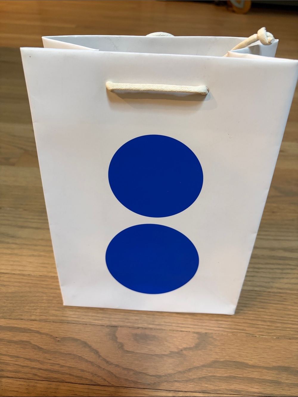 Colette shopping/gift bag - white with blue dot design